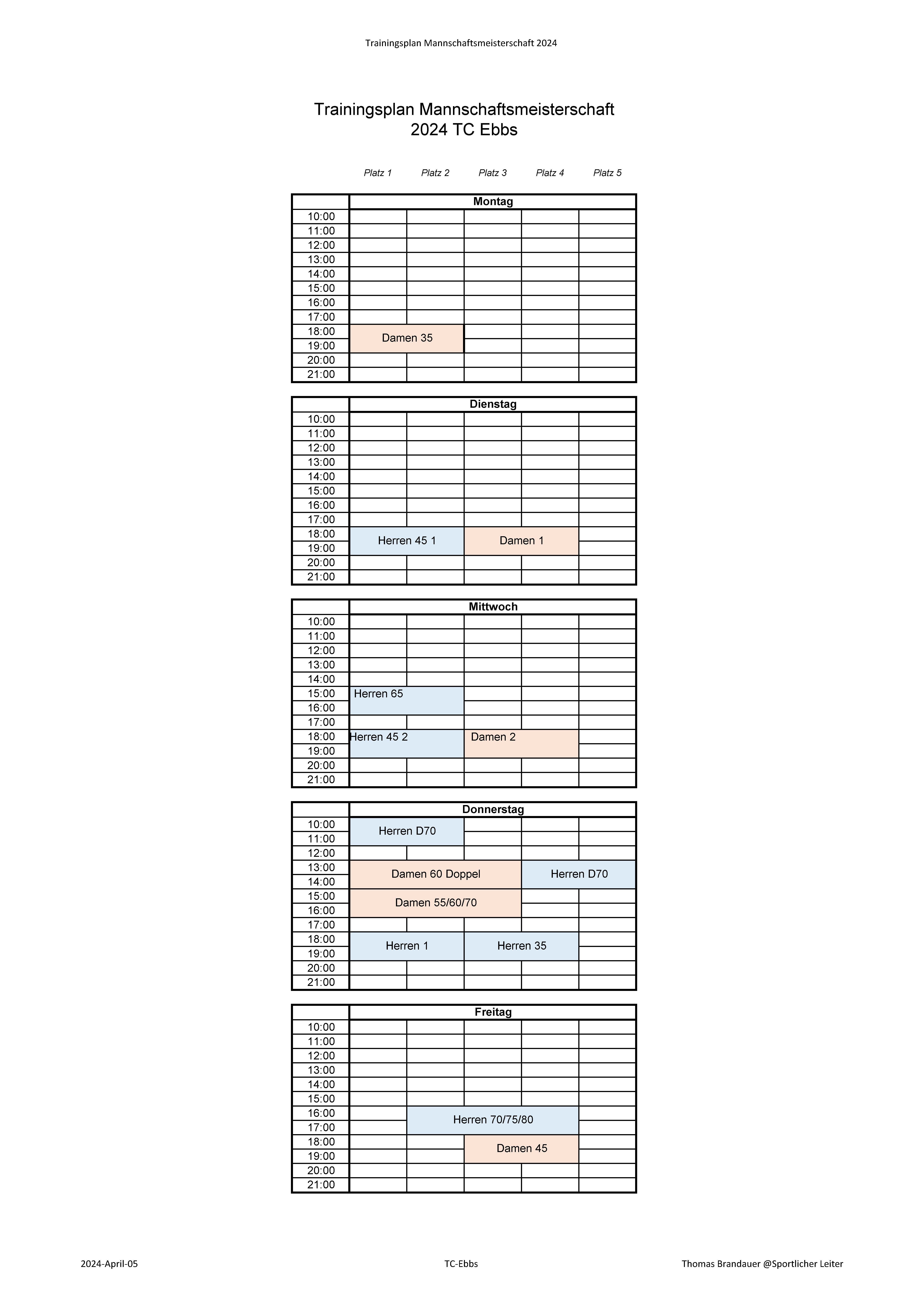 TCE Trainingsplan 2024